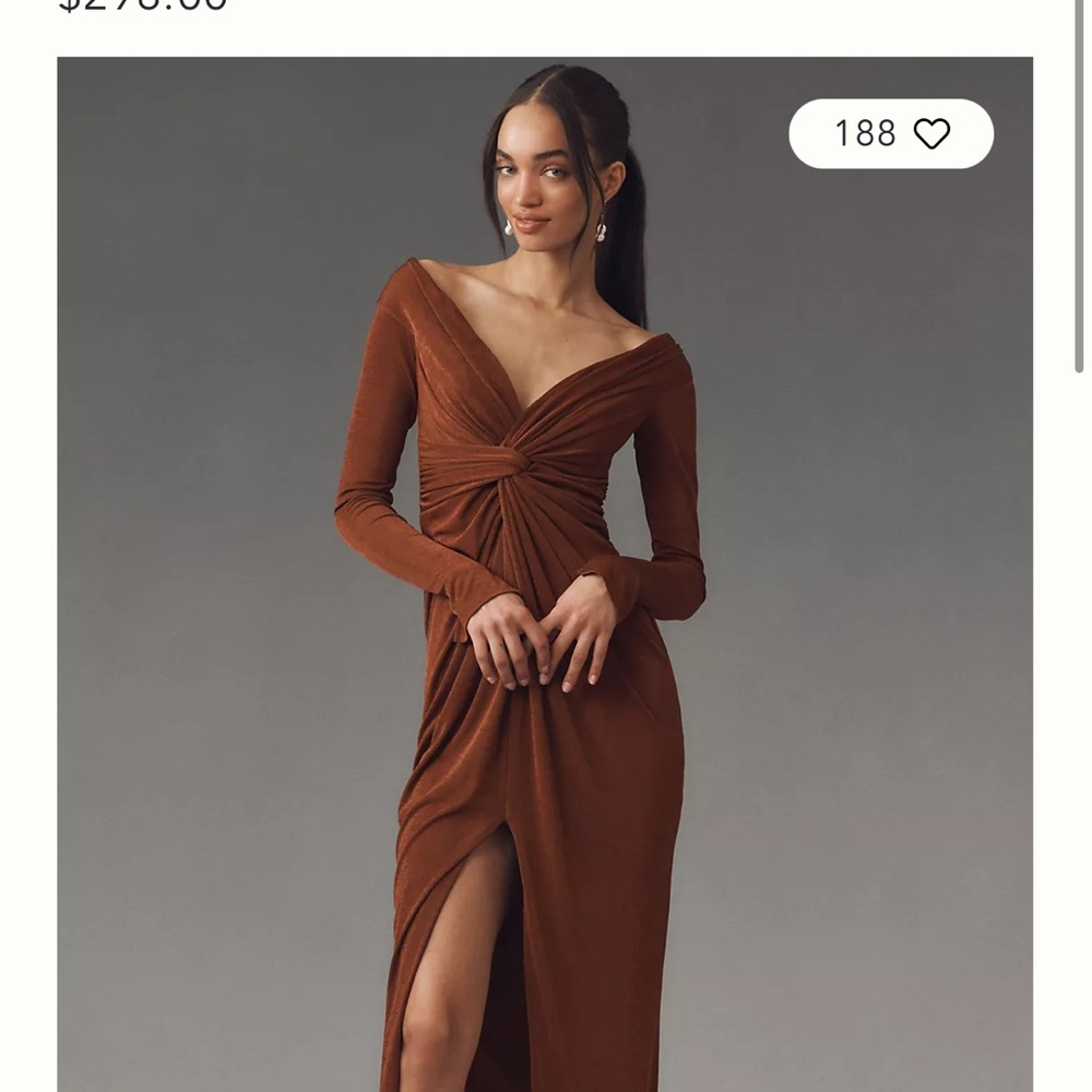 Katie May Hailey Twist-Front Long-Sleeve Maxi Dress